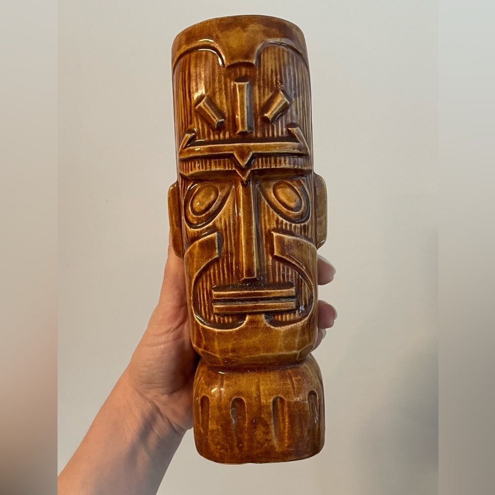 Vintage Otagiri Japan Tiki Mug Brown Ceramic Barware – Excellent Condition